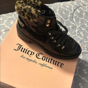Juicy Couture Black Women's Boots with Leopard Accent